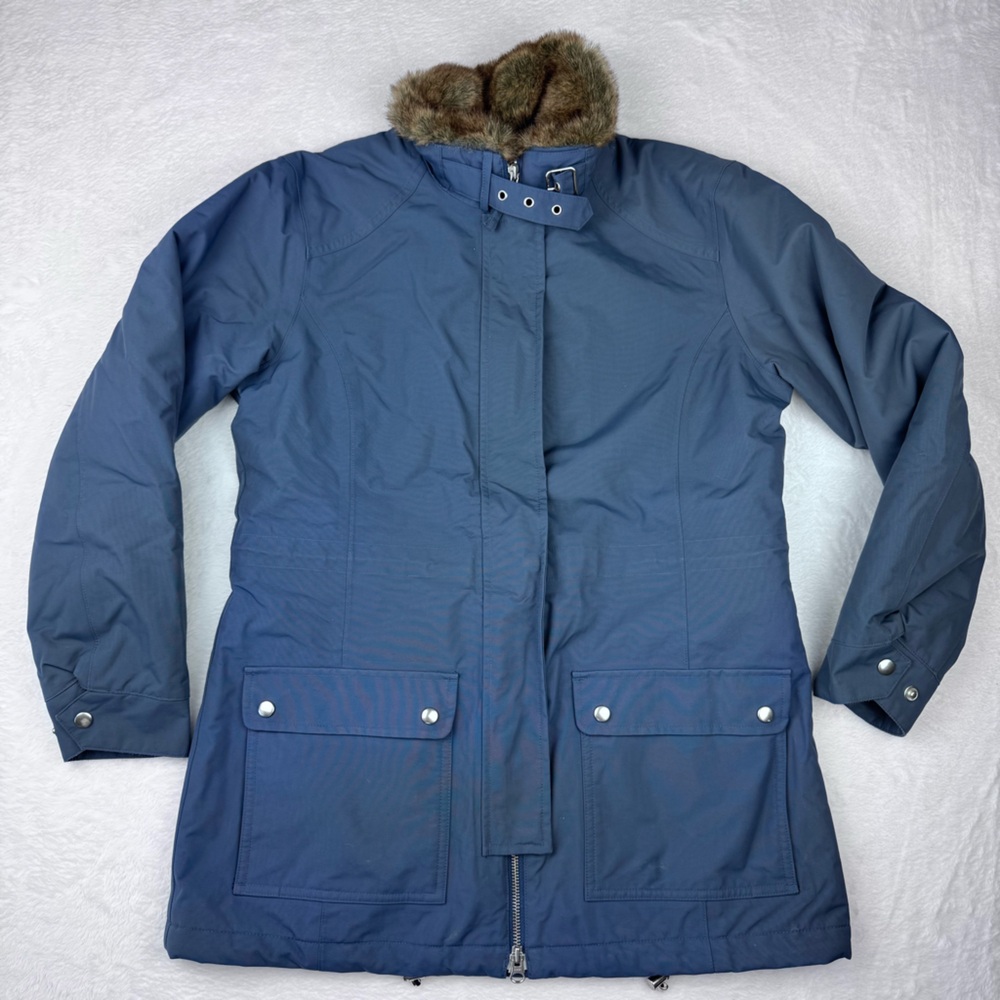 Lands' End women’s parka. Quilted lining. Removable fur trim. Size XS